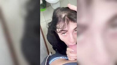 Brunette Girl Having Quickie Sex In Toilet